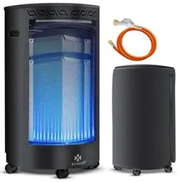 Produktbild: KESSER® Gasheizer Keramik 4200 Watt Gas Heizstrahler inkl. Gasdruckregler Gasschlauch - Gasheizofen inkl. Schutzhülle Gasheizgerät, Infrarot Keramikbrenner, Butan- oder Propangasflaschen, Schwarz
