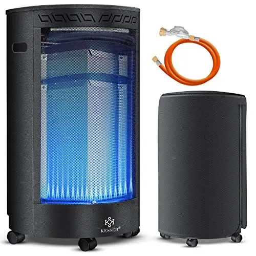 Produktbild: KESSER® Gasheizer Keramik 4200 Watt Gas Heizstrahler inkl. Gasdruckregler Gasschlauch - Gasheizofen inkl. Schutzhülle Gasheizgerät, Infrarot Keramikbrenner, Butan- oder Propangasflaschen, Schwarz