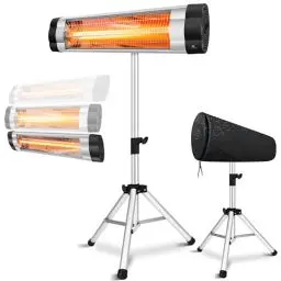 Produktbild: KESSER® Infrarotstrahler ✓ Heizstrahler ✓ Wärmestrahler ✓ Terrassenstrahler ✓ Temperatur 3-Stufig ✓ höhenverstellbarem Teleskopstativ ✓ Wickeltischstrahler ✓ Terrassenheizer ✓ Quarzstrahler | 2500W