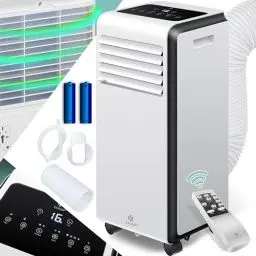 Produktbild: KESSER® Klimaanlage Mobiles Klimagerät 4in1 kühlen | Luftentfeuchter lüften | Ventilator 9000 BTU/h 1005W | Mobil Klima mit Montagematerial, Fernbedienung & Timer | Nachtmodus & 360° Rollen