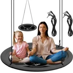Produktbild: KESSER® Nestschaukel Tellerschaukel Hängeschaukel Rundschaukel Ø 120cm Schaukel bis 300kg belastbar verstellbar Garten-Schaukel Kinderschaukel Indoor - Outdoor-Schaukel für Kinder & Erwachsene Bunt