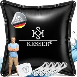 Produktbild: KESSER® Poolkissen Winter 120cm x 120cm | Poolabdeckung mit Doppelnaht Whirpools | Luftkissen Pool Abdeckung Überwinterung | Abdeckung Einbaupools Winter | PVC wasserdicht & UV-beständig mit 4X Seile