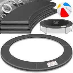 Produktbild: KESSER® - Trampolin Randabdeckung Ø 366 cm, 30cm breit 100% UV-beständig reißfest Federabdeckung inkl. Beachball, Anthrazit