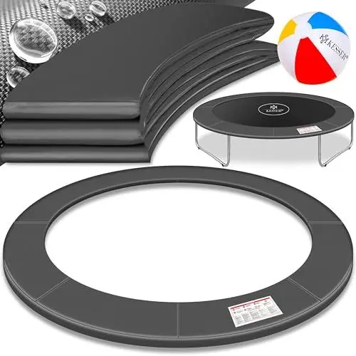 Produktbild: KESSER® - Trampolin Randabdeckung Ø 366 cm, 30cm breit 100% UV-beständig reißfest Federabdeckung inkl. Beachball, Anthrazit