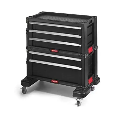 Produktbild: Keter 237007 Werkzeugtruhen, Schwarz/Rot, 56,2 x 28,9 x 50,2 cm