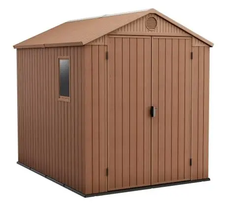 Produktbild: Keter Gerätehaus Darwin 6x8, Braun, Außenmaße 190x244x221cm, wartungsfrei, wetterfest, wasserdicht, mit Unterboden