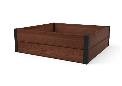 Produktbild: Keter Maple Hochbeet braun, Kunststoff mit Holzstruktur, Maße: 106x106x32cm, quadratisch, wetterfest, robust, auch als Kräuter-oder Blumenbeet verwendbar, Kapazität 332l