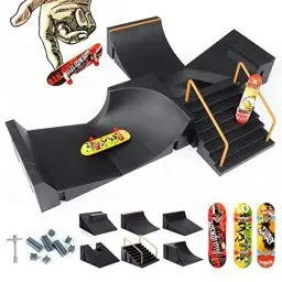 Produktbild: KETIEE Mini Finger Skateboard Ramp,Skate Park Deck Truck Board Ramp Kit,Fingerboard Rampe,Fingerskateboard mit Rampen,Fingerspielzeug Lernspielzeug Geschenke für Kinder