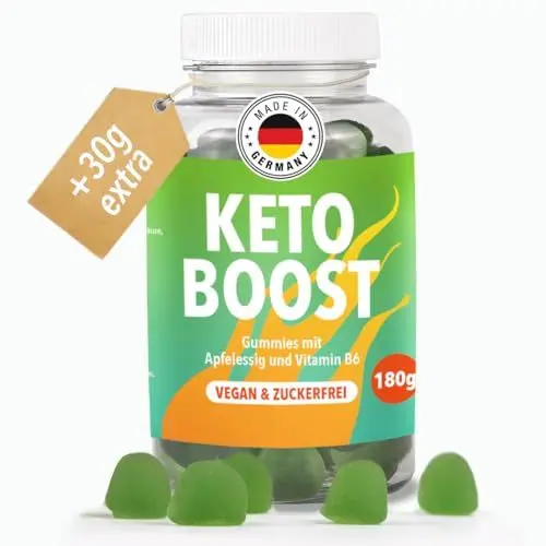 Produktbild: KETO Boost Gummies | Keto Gummibärchen zum abnehmen | Zuckerfrei + Vegan | Made in Germany | Mit Chrom, Vitamin B6 und B12 | Keto Fruchtgummis 60 Stück (1er Pack) - Frauen/Männer