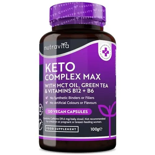 Produktbild: Keto Komplex Max - Geeignet zur Keto-Diät - 120 Kapseln - Mit MCT-Öl, Grünen Tee, wichtigen Vitaminen & Mineralien zur Unterstützung ihrer Keto-Diät