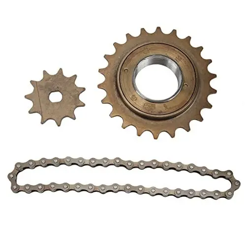 Produktbild: Kettenrad-Kettensatz, Stahl-Elektrofahrrad-Kettenrad-Kettensatz, Fahrrad-Kettenrad-Ketten-Schwungrad-Kit mit 410 Gold 11T H-Loch-Kettenrad