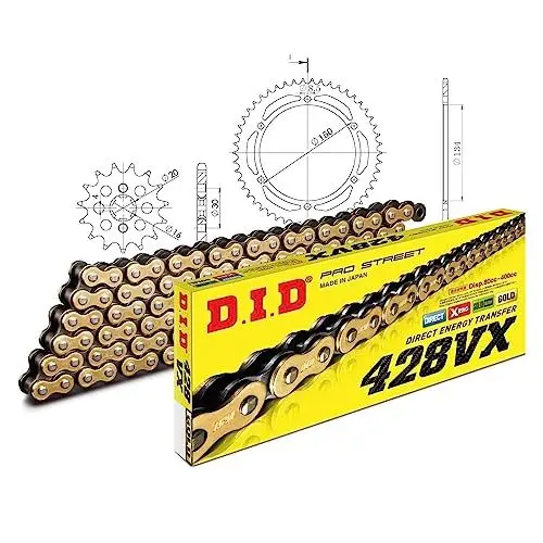 Produktbild: Kettensatz DID Stahl 428VX / 126 Clipschloss für Kawasaki KMX 125 ccm Bj. 2000-2003