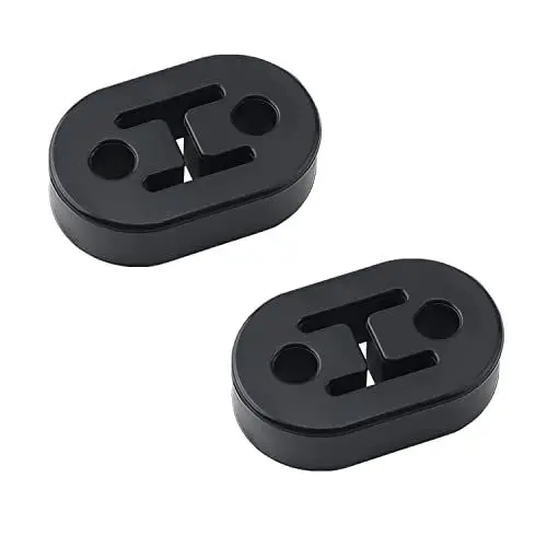 Produktbild: Kettion 2 Stücke Auto Auspuff Aufhänger, Auto Auspuffhalter, Auto Gummi Auspuff, Universal Auto Gummi Auspuff Halterung für alle Fahrzeuge geeignet 2 Löcher 12mm - Schwarz