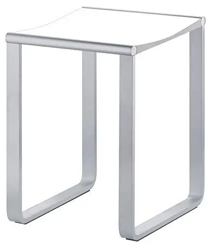Produktbild: Keuco Bad-Hocker in Chrom und weiß, Anti-Rutsch Füße für die Dusche, bis 100 kg, 46,9 cm hoch, Design-Badhocker, Dusch-Sitz, Plan