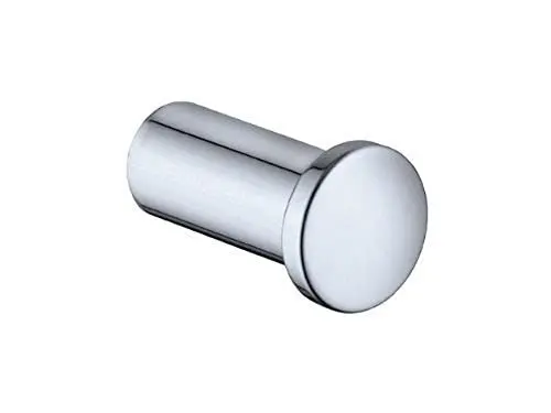 Produktbild: Keuco Handtuchhaken aus Metall, pulverbeschichtet, rund, für Badezimmer und Gäste-Toilette, Wandhaken für Handtücher und Bademäntel, Plan (chrom)