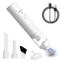 Produktbild: KEVIAN Handstaubsauger Akku, 12000Pa Handstaubsauger Kabellos mit USB-C Schnellladung, 2 in 1 Auto Staubsauger Stark Multifunktion Luftgebläsepumpe, Mini Staubsauger für Auto Outdoor Weiß