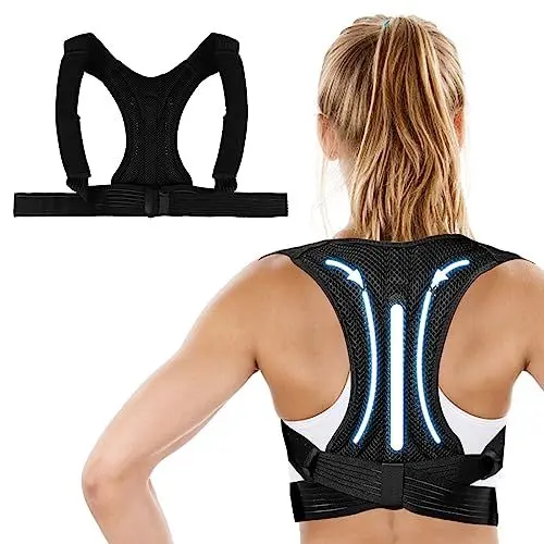 Produktbild: KEVIAN Rücken Geradehalter Verstellbare Rückentrainer Schmerzlinderung von Nacken, Schulter, Rücken, Align Spine Rücken Geradehalter, Verbesserung der Körperhaltung für Damen und Herren (L)