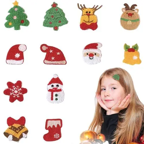 Produktbild: Kewmayer 12 Stücke Schneemann Weihnachtsbaum Weihnachtsmann Haarnadel, Karikatur Snap Haarklammern Haarschmuck, Weihnachts Haarspange, Kinder Weihnachtsfeier Festival Haarschmuck, für Weihnachten