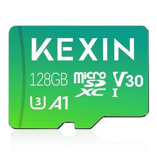 Produktbild: KEXIN Micro SD Karte 128GB microSDXC UHS-I Speicherkarte 128 GB + Adapter (Für Smartphones und Tablets, A1, Class 10, U1, V30, Full HD-Videos)