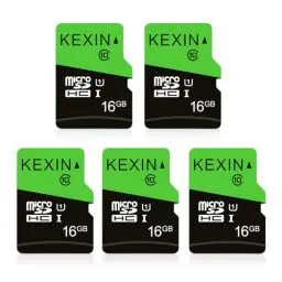 Produktbild: KEXIN Micro SD Karte 16GB 5 Stück Speicherkarte + Adapter UHS-1 MicroSDHC Speicherkarten Class 10 U1 C10 Memory Karte Mini SD Card TF Card für Smartphone, Tablet, Action-Kamera, Drohne und Notebook