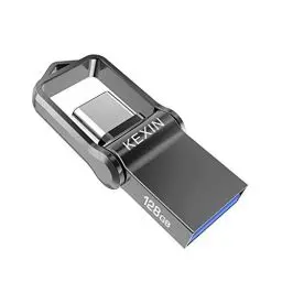 Produktbild: KEXIN USB C Stick 128GB USB Stick OTG 3.0 USB-Speicherstick Type C 2-in-1, Type-C-Anschluss, 100 MB/s Lesegeschwindigkeit für Handy, Tablet, Computer Schwarz