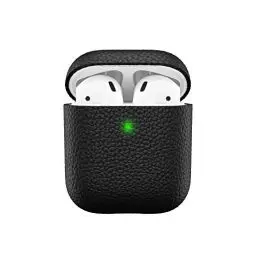 Produktbild: Keybudz Artisan Leder Schutzhülle für Apple AirPods Case, Etui Hülle, Echtleder, Kopfhörer Ohrhörer Zubehör Ladecase, schwarz