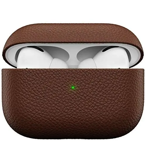 Produktbild: KeyBudz Artisan Leder Schutzhülle für Apple AirPods Pro Case, Etui, Ledertasche Echtleder, Kopfhörer Ohrhörer Zubehör, braun