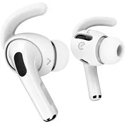 Produktbild: Keybudz EarBuddyz Silikon Ohrhörer Aufsätze für Apple AirPods Pro, EarPods Kopfhörer Ohrhörer Zubehör, Ohrhaken Ohrbügel, rutschfest, Sport, weiß