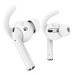 Produktbild: Keybudz EarBuddyz Ultra In-Ear Anti-Rutsch Silikon Ohrhörer Aufsatz für Apple AirPods, EarPods Kopfhörer Ohrhörer Zubehör, Ohrhaken Ohrbügel, rutschfest, Sport, weiß