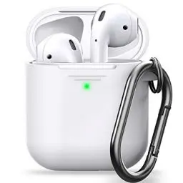 Produktbild: Keybudz Elevate Schutzhülle mit Karabiner für Apple AirPods Case, Etui Hülle, Kopfhörer Ohrhörer Zubehör Ladecase, weiß