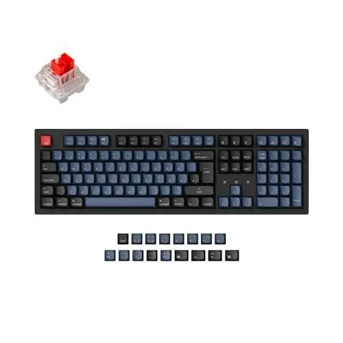 Produktbild: Keychron K10 Pro (schwarz/blaugrau, DE-Layout, K Pro Red, Hot-Swap, Aluminiumrahmen, RGB, PBT)