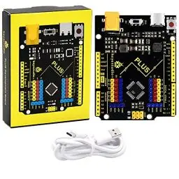 Produktbild: KEYESTUDIO UN0 R3 Plus Board für Arduino IDE mit Typ-C USB-Kabel, 5V 5 A Ausgangsstrom, leistungsfähigere Controller-Platine