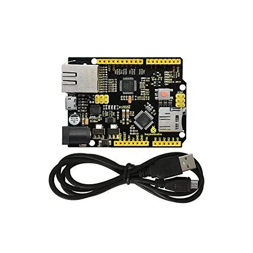 Produktbild: KEYESTUDIO W5500 Ethernet-Steuerplatinen-Entwicklungsplatine für Arduino IDE, unterstützt MicroSD-Karte mit USB-Kabel, Nicht Ethernet-Shield (KEIN Pin)