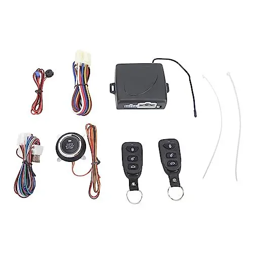 Produktbild: Keyless-Entry-Fernbedienungssystem, DC12V Keyless-Entry-Autoalarmsystem mit Ferngesteuertem Motorstarter und Push-to-Start-Zündknopf, Fahrzeugzubehör (Bluetooth-Modell)