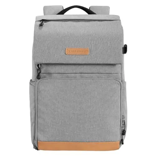 Produktbild: K&F Concept 22L Kamerarucksack für Fotografen, große Kapazität, Kamerataschen mit Regenschutz, 15,6-Zoll-Laptopfach für Kamera-Drohnentaschen