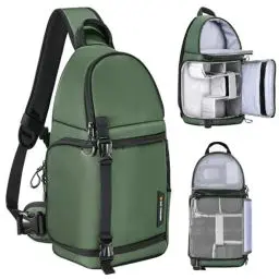 Produktbild: K&F Concept Kamera-Umhängetasche, wasserdichte Kamera-Reisetasche, Foto-Rucksack, Kamera-Umhängetasche mit Regenschutz