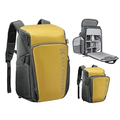 Produktbild: K&F Concept Kamerarucksack, Fotorucksack für Fotografen, Kamerarucksack mit 16Zoll-Laptopfach, kompatibel für Canon/Nikon/Sony/DJI Mavic Drone (Alpha Rucksack 25L)…