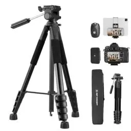 Produktbild: K&F Concept Kamerastativ S255A3+BV01, Leichtes Stativ mit Tasche,190cm Handystativ,Tripod für Canon Nikon Sony Kamera/DSLR/Camcorder, Stativ für Smartphone,Reisestativ mit Handy-Tablet-Halterung
