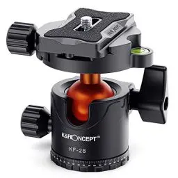 Produktbild: K&F Concept Kugelkopf Stativkopf, Kamera Kugelkopf mit 1/4 Zoll Schnellwechselplatte und Wasserwaagee, 10 kg Tragkraft, für Stativ, Einbeinstativ, Kamera Slider, Spiegelreflexkamera