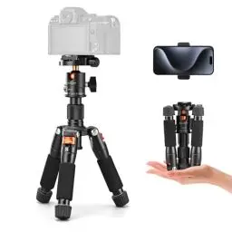 Produktbild: K&F Concept Mini Stativ,kompaktes Kamera Stativ mit 360° Kugelkopf,52 cm Desktop Stativ,Tischstativ mit Handyhalterung, Tripod für Canon g7x/Sony/Nikon/Fujifilm,Max Belastung bis 6kg,S225A1+BH-25