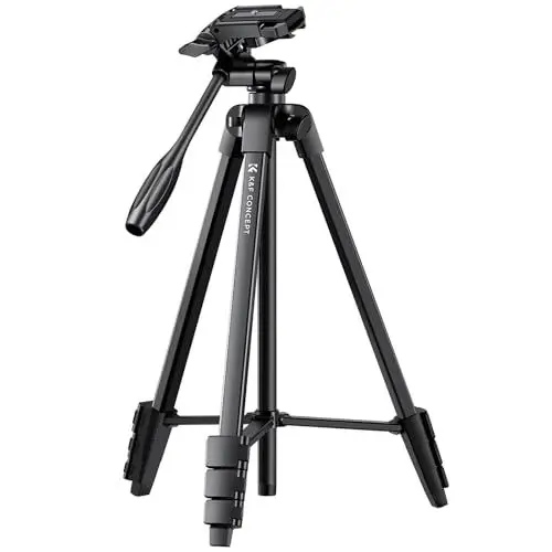 Produktbild: K&F Concept NT510 Handy Stativ, 152cm Leichtes Tripod für DSLR Canon Nikon Sony, Smartphone Mit Halterung, Aluminium Reisestativ Mit Bluetooth Fernbedienung