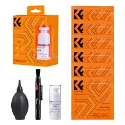 Produktbild: K&F Concept Objektiv Reinigungsset Foto Reinigungsset für DSLR Kamera Objektive Filter Handys mit Lenspen Reinigungspinsel Blasebalg Mikrofasertuch Flüssig-Reiniger