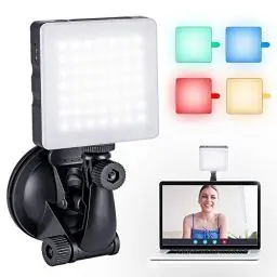 Produktbild: K&F Concept Touch Sensor-Licht Leuchten Kamera-Videoleuchte Dimmfähige Beleuchtung + 4 FLeuchten Filter Videoleuchte für Makeup Vlogging Licht mit Saugnapf-Computerhalterung