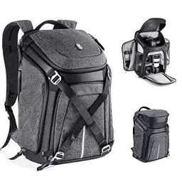 Produktbild: K&F Concept Wasserdichter Professioneller Kamerarucksack,Fotorucksack für 2 Kameras und 15,6 Zoll Laptop mit Regenschutzhülle