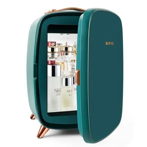 Produktbild: KFO Mini Kosmetikkühlschrank 6L für Skincare & Make-up | Ultra-Leiser Beauty-Kühlschrank (20 dB) | 6°C Kühltemperatur + UV-Schutz | Ohne Spiegel, Ideal für Cremes & Parfum