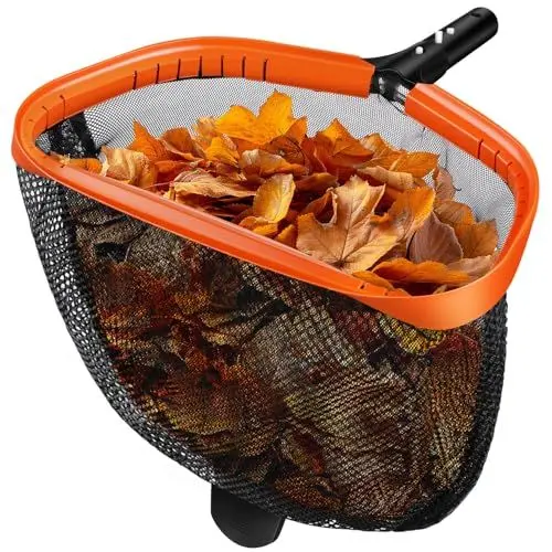 Produktbild: KGC Pool Kescher, Professionelles Poolkescher aus Metall, Doppelschichtiger Tiefenkescher mit Aluminiumrahmen, Feinmaschig für Tiefes Netz zum Reinigen von Schwimmbadblättern, Insekten(Keine Stange)