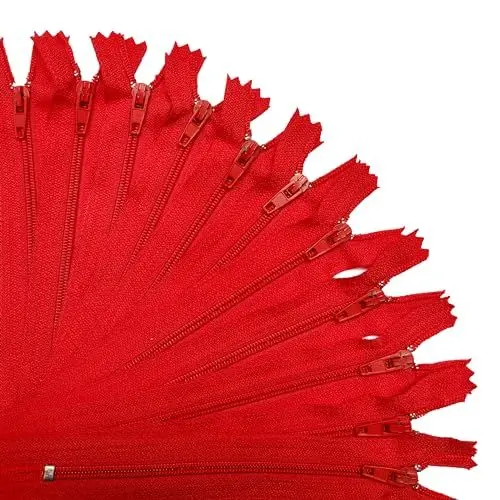 Produktbild: KGS Reißverschlüsse | Reißverschlüsse zur Herstellung von Taschen, Beuteln, Kissenbezügen (Rot, 30,5 CM (20 Stück))