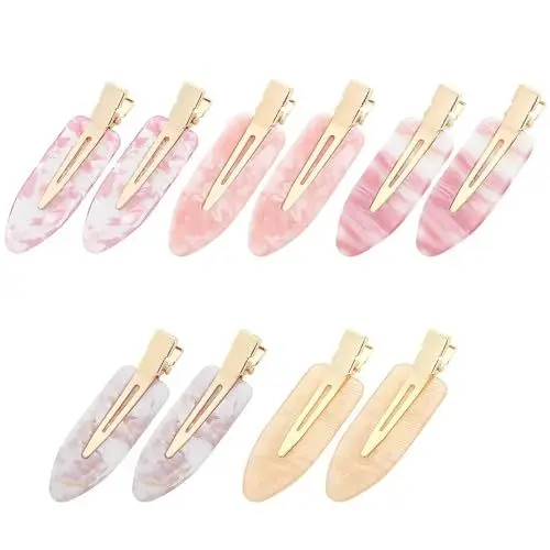 Produktbild: KHDULQ 10 Stücke Nahtlose Haarklammer, Keine Biegung Haarspangen Damen Acrylharz Flache Haarklammern, für Salonfrisuren Friseursalon Pony Wellig MäDchen Make up Nahtlose Haarspange