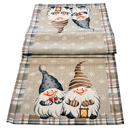 Produktbild: khevga Tischläufer Weihnachten Wichtel 140 x 40 cm