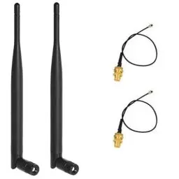 Produktbild: KHIYQILO Dual Band RP-SMA WiFi Antenne 6dBi 2.4GHz 5.8GHz, 6dbi Antenne für Wireless IP Kamera, Fahrzeuge, WiFi Router, Drohnen etc